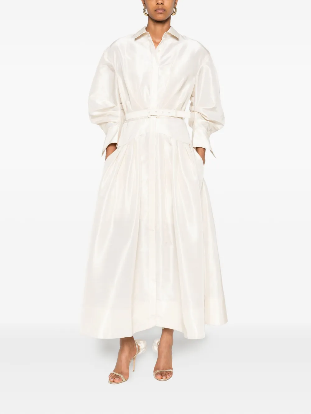 Rebecca Vallance belted midi dress Beige
