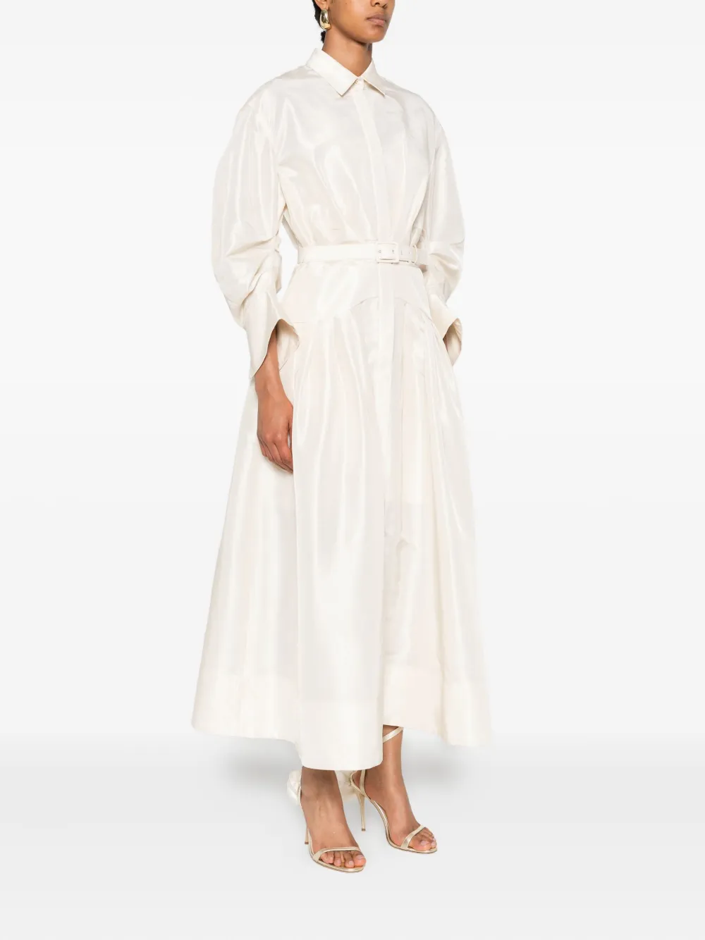 Rebecca Vallance belted midi dress Beige