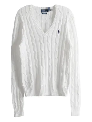 Polo Ralph Lauren ストライプ ケーブルニット セーター | ホワイト