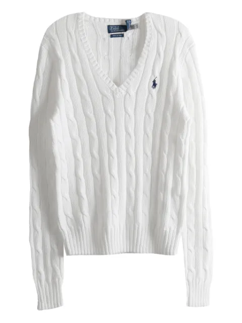 Polo Ralph Lauren سويتر بحياكة الضفيرة ورقبة V