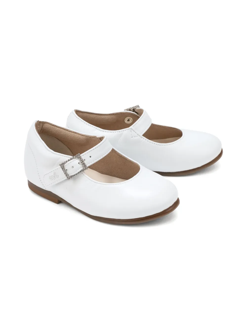 Miki House mary jane leather shoes - Bianco