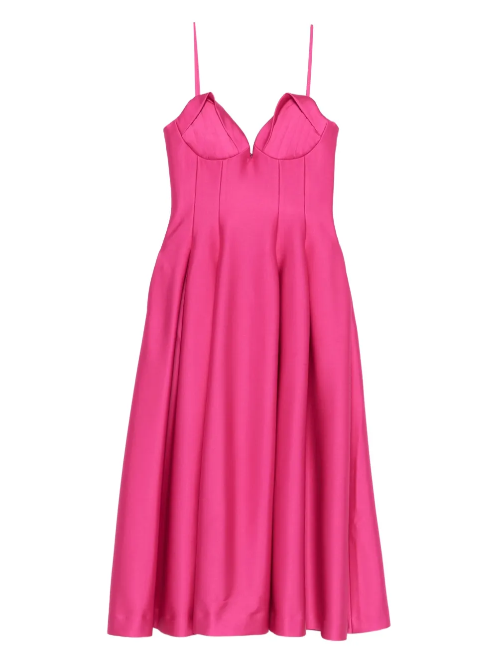 Rebecca Vallance sweetheart-neck pleated dress Roze