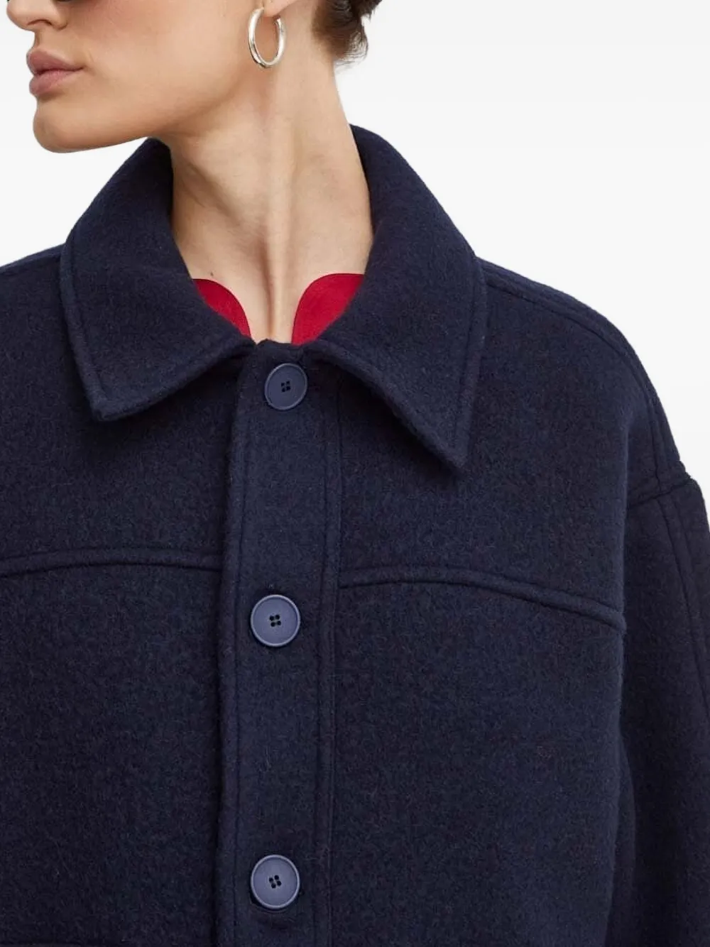 American Vintage Jack met opgestikte zak en knoopsluiting Blauw