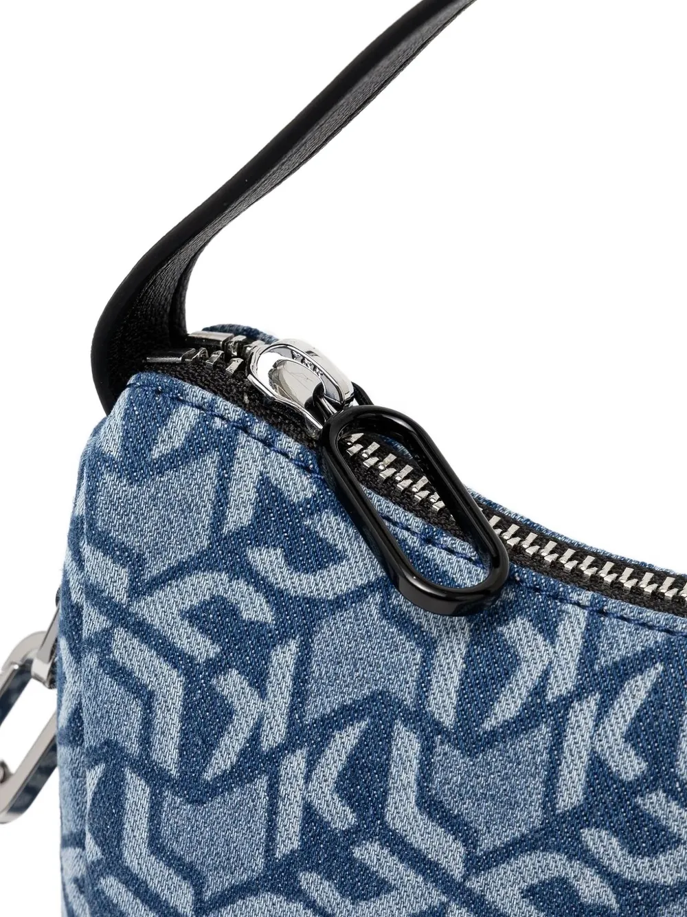 Karl Lagerfeld Jeans Logo-pattern Denim Satchel In Blue