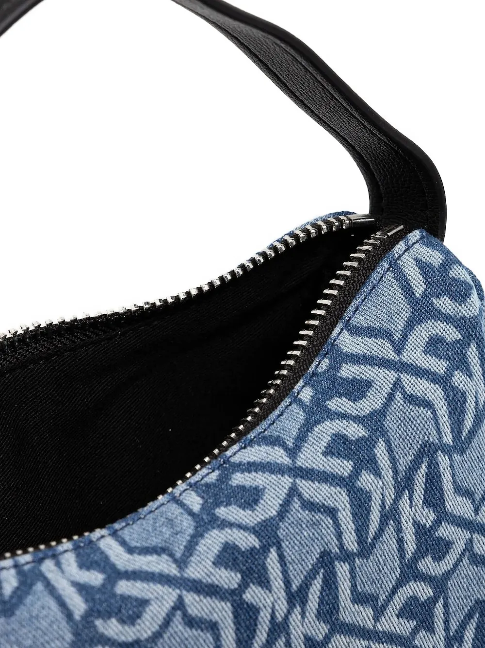 Karl Lagerfeld Jeans Logo-pattern Denim Satchel In Blue