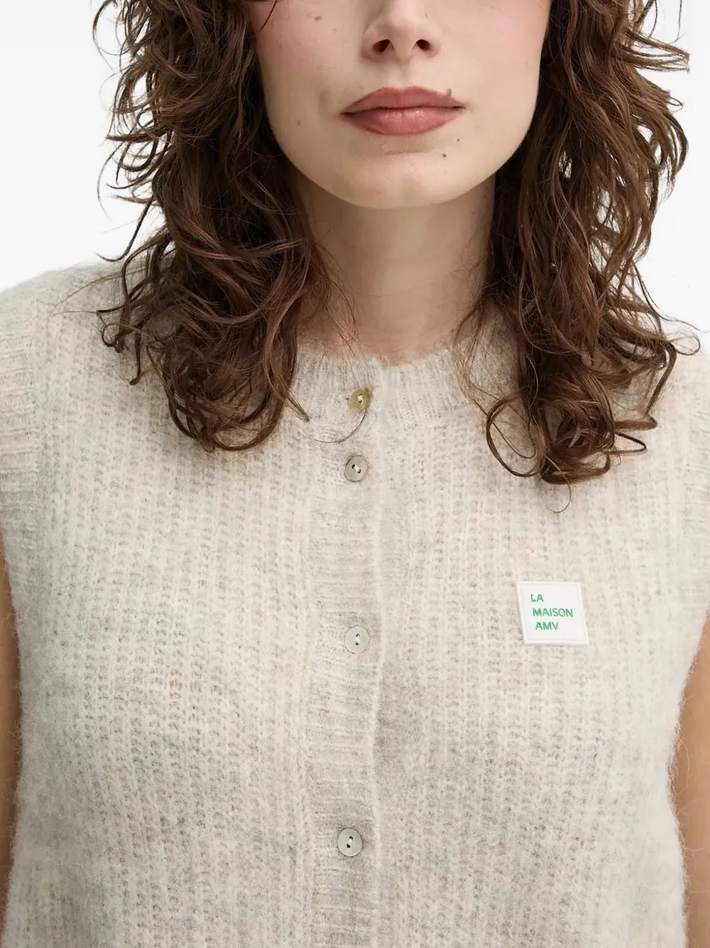 American Vintage Mouwloos vest met knoopsluiting Beige