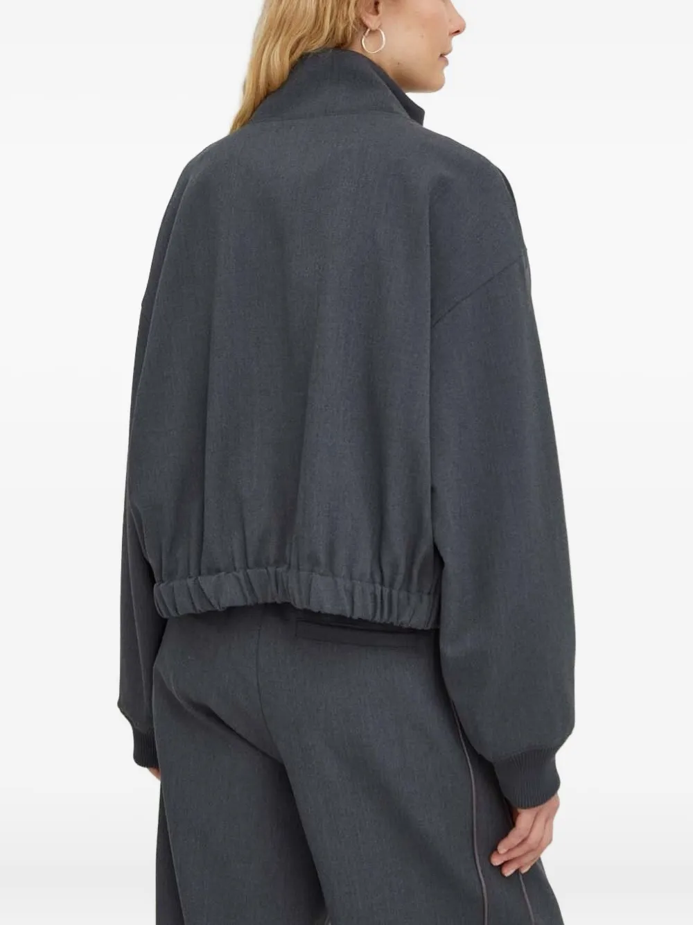 American Vintage Top met elastische zoom en rits Grijs