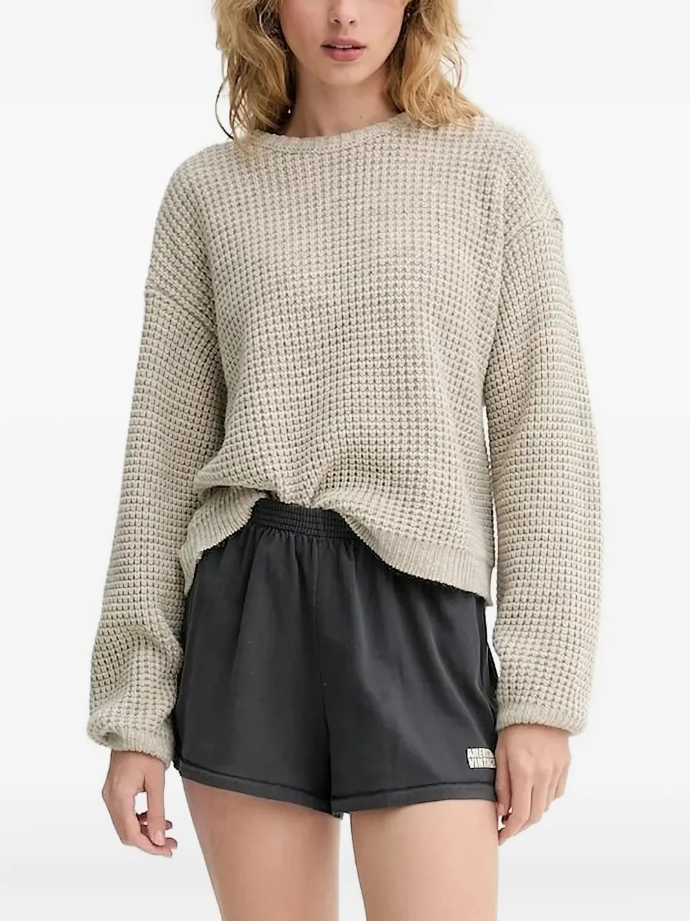 American Vintage Waffle-knit Sweater In Neutral
