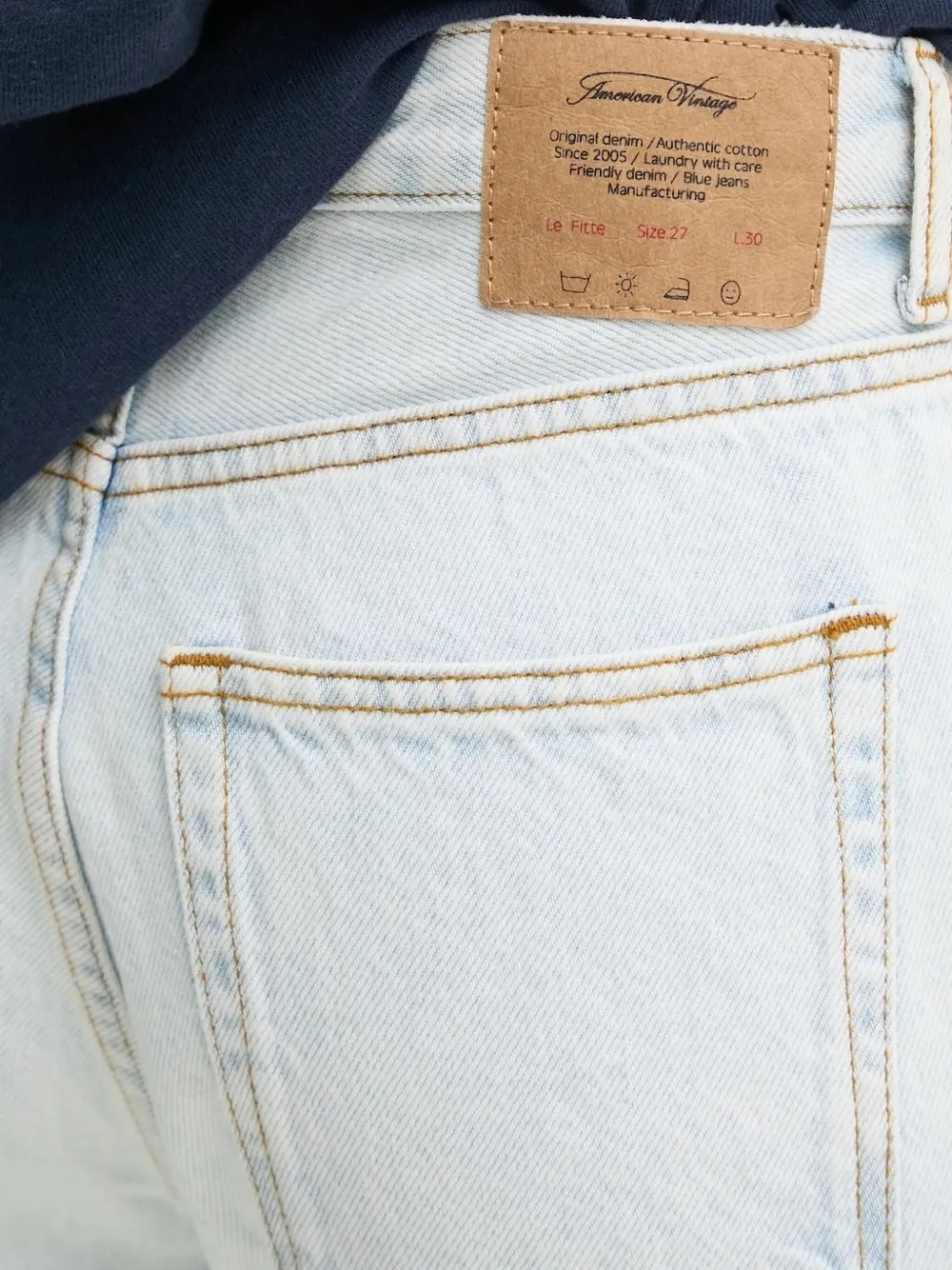 American Vintage Jeans met verwassen-effect Blauw