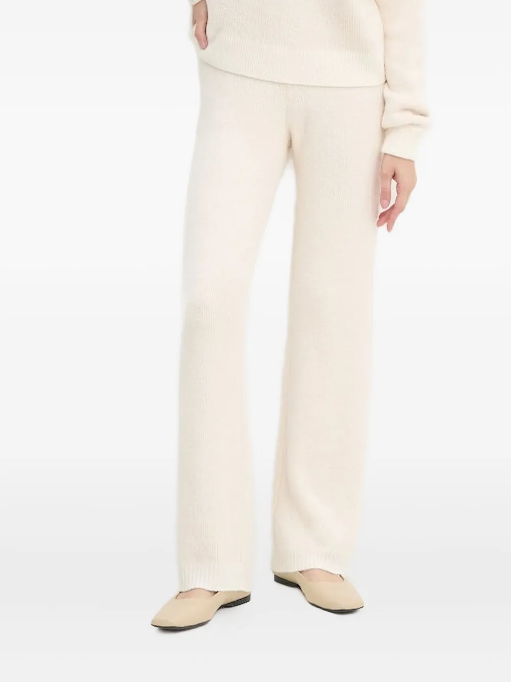 American Vintage Ribgebreide broek Beige