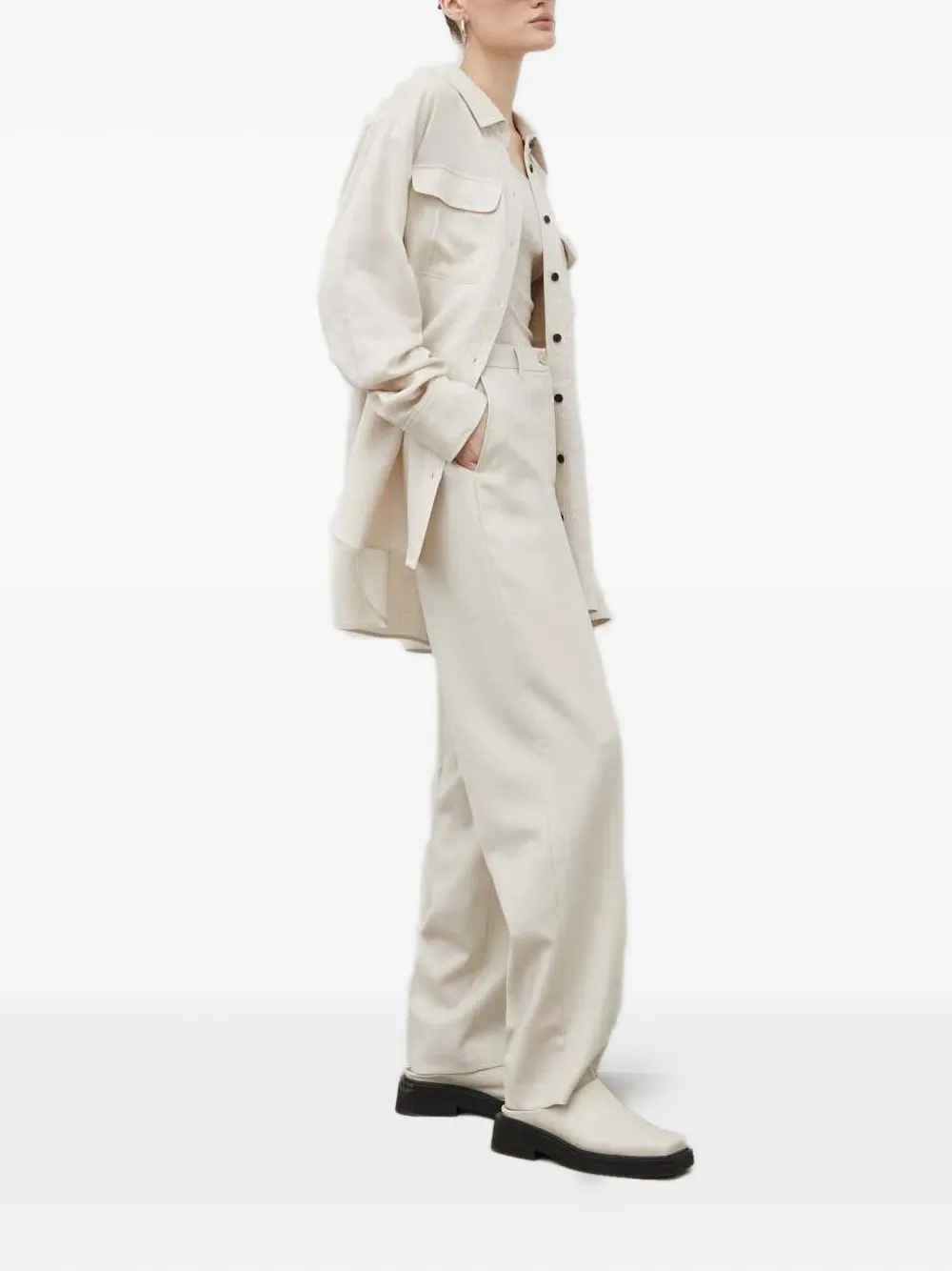 American Vintage Broek met geplooide voorkant - Beige