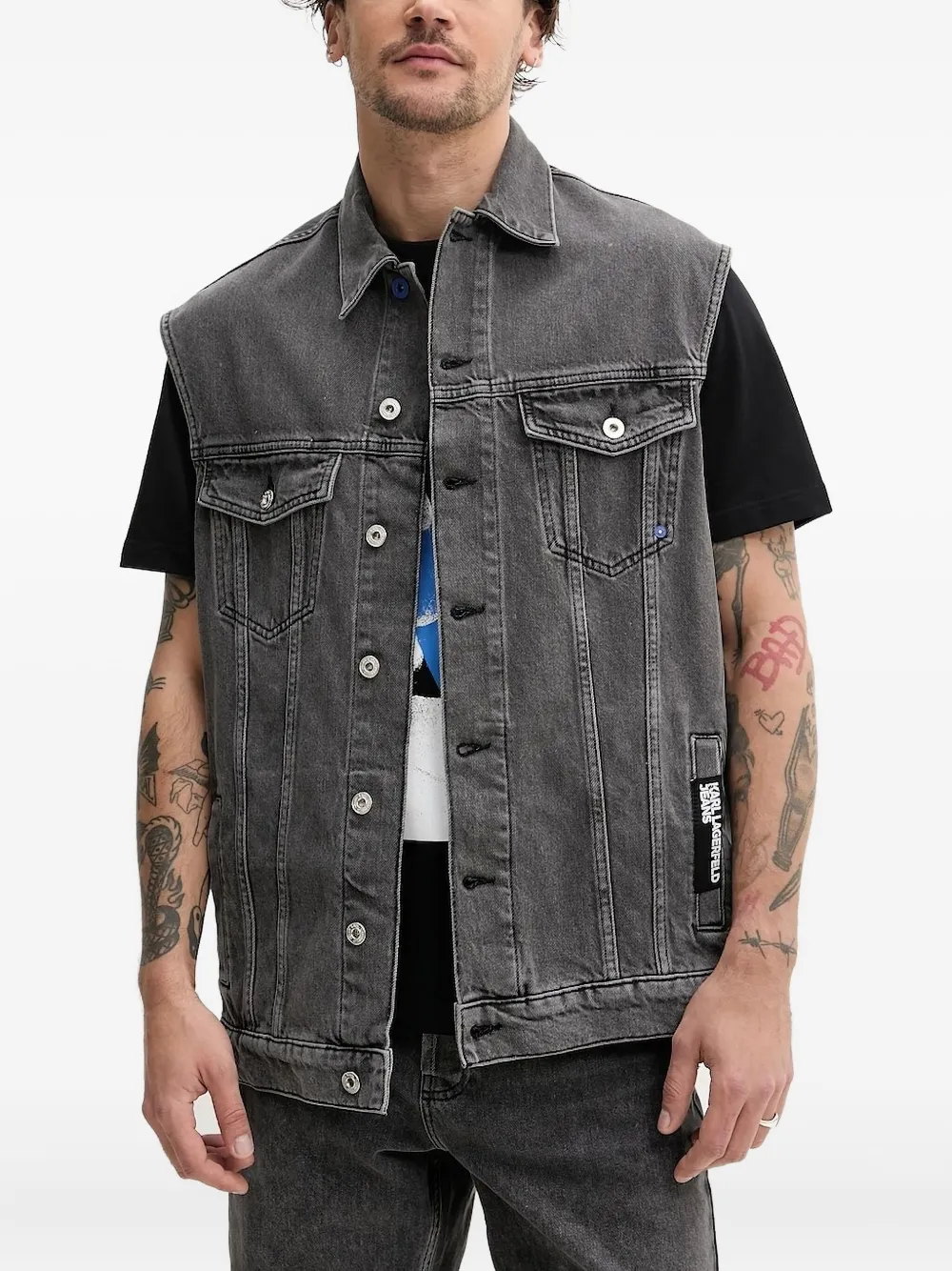 Karl Lagerfeld Jeans Klassische Jeansweste - Schwarz