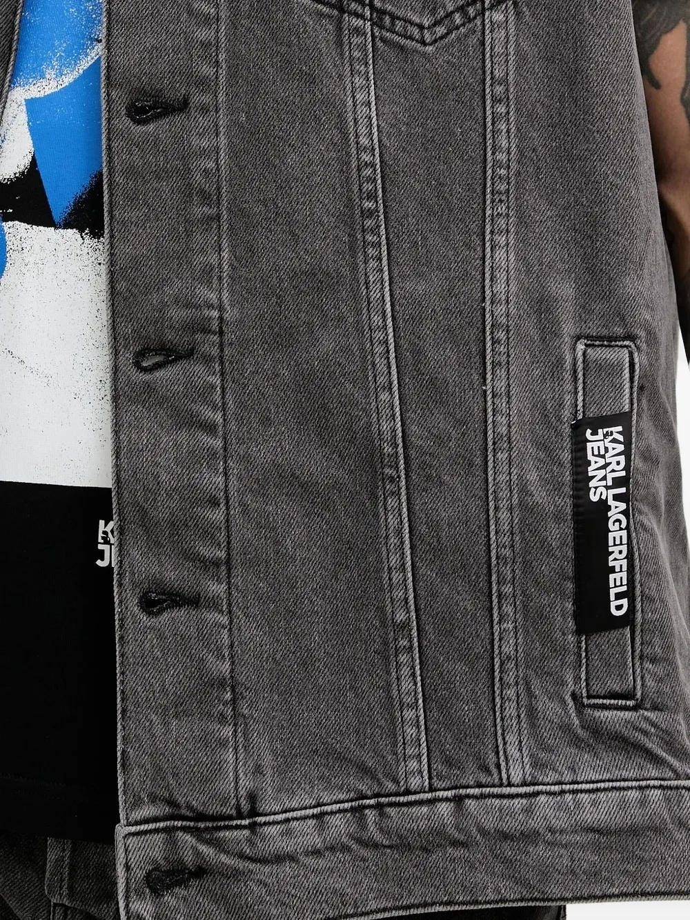 Karl Lagerfeld Jeans Denim jack Zwart