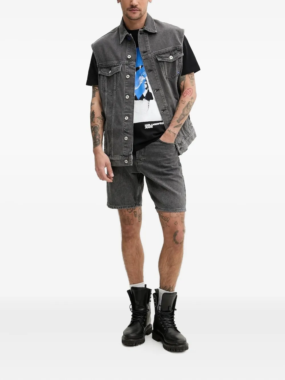Karl Lagerfeld Jeans Denim jack Zwart