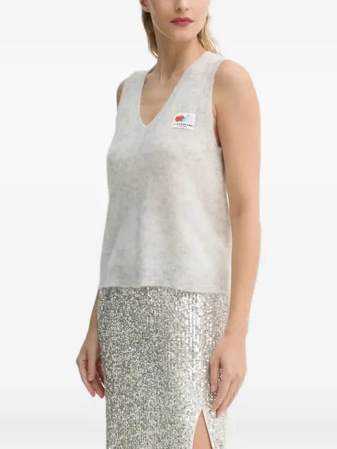 American Vintage V-neck logo-patch sleeveless vest