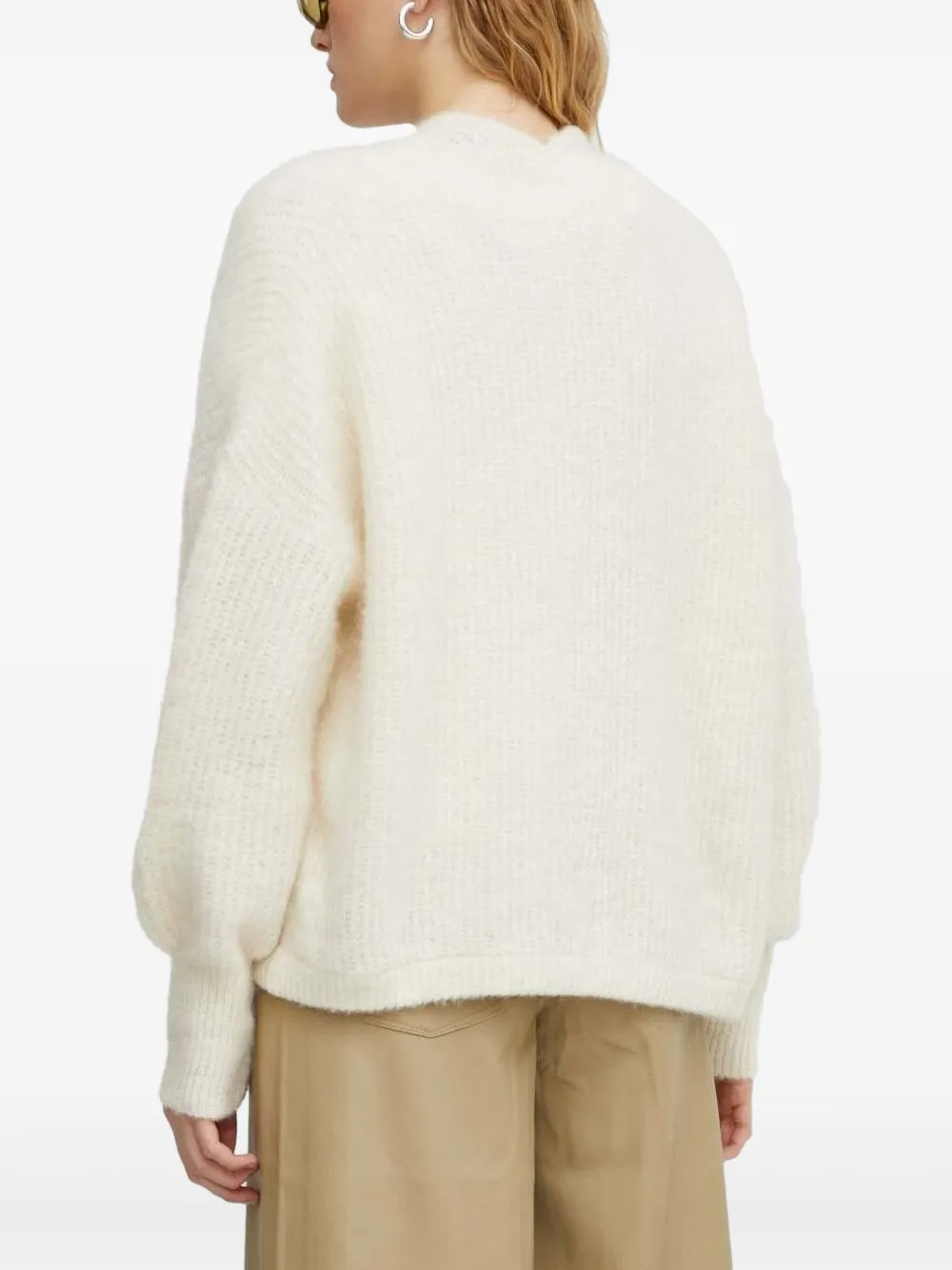 American Vintage Ribbed Open-front Cardigan In White