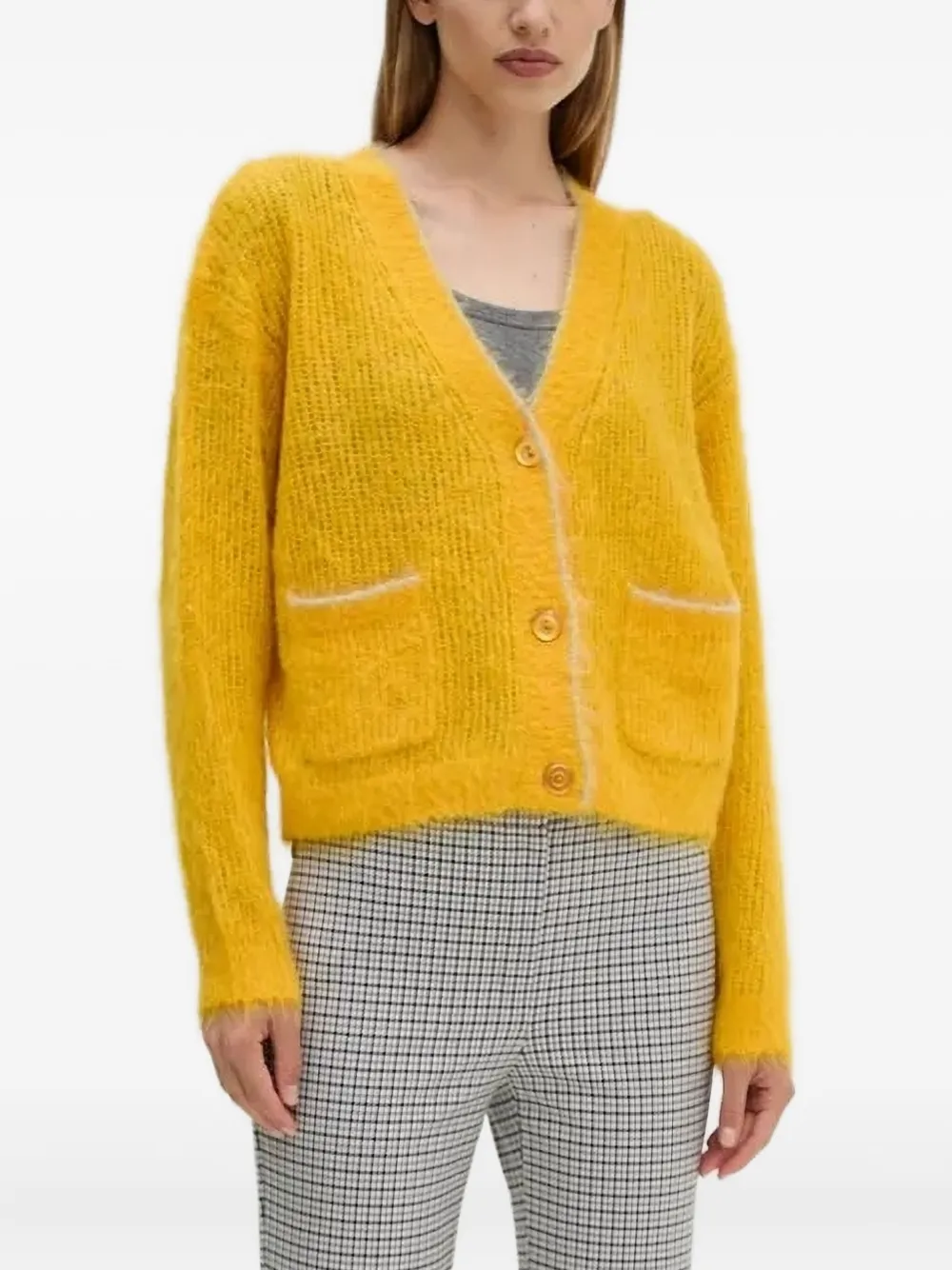 American Vintage long-sleeve button-front cardigan | Yellow | Image 1