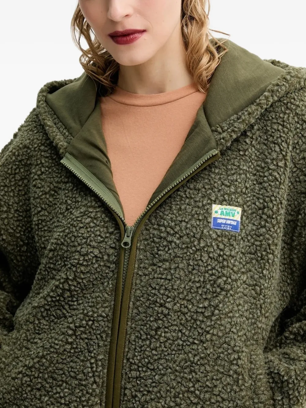American Vintage Fleece top met capuchon Groen