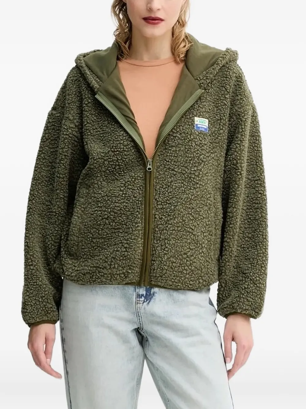 American Vintage Fleece top met capuchon Groen