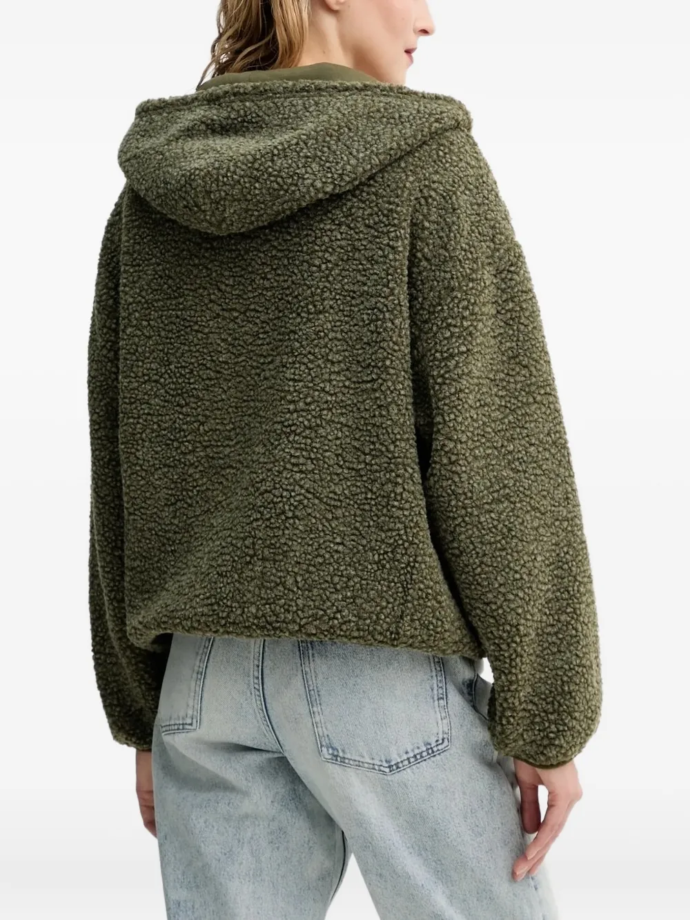American Vintage hooded teddy fleece top - Groen
