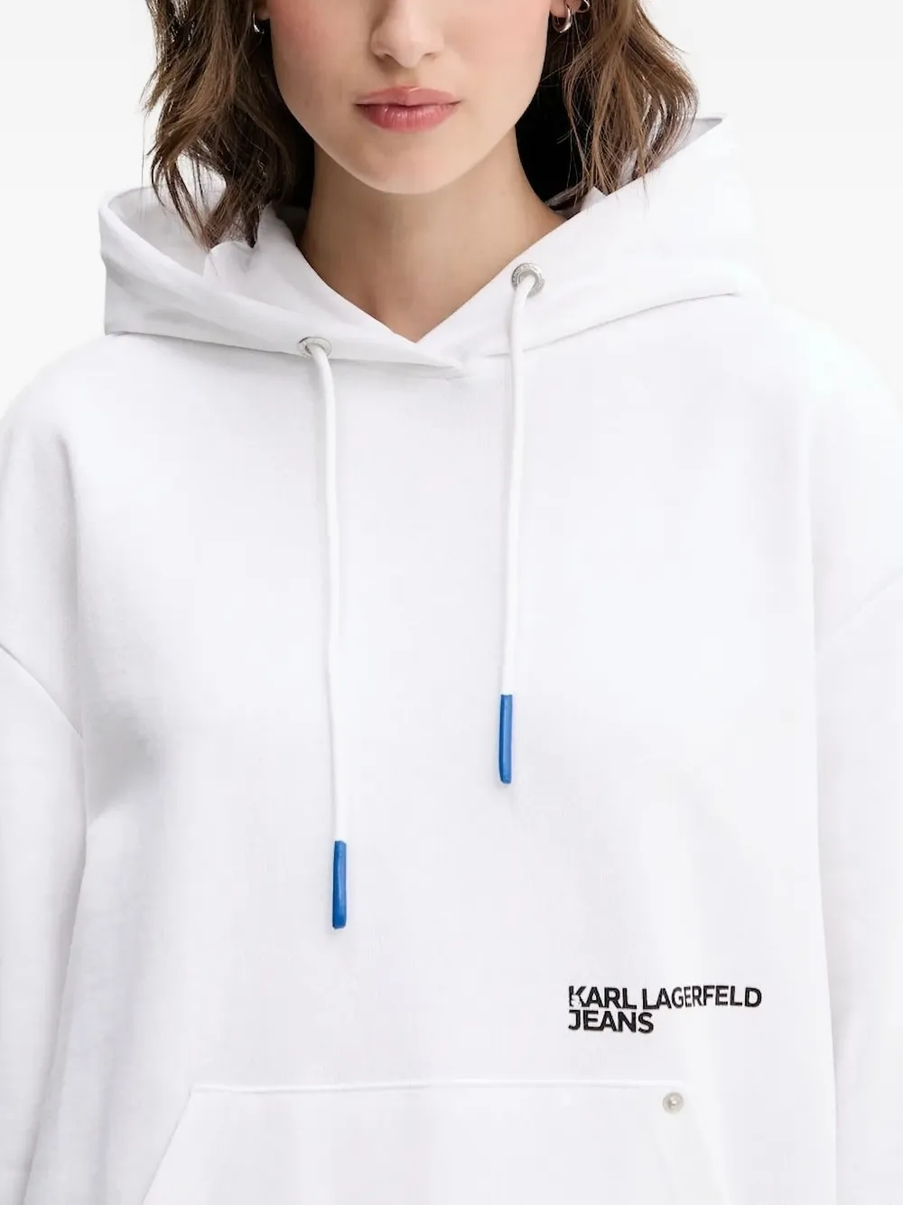 Karl Lagerfeld Jeans logo-detail hoodie Wit