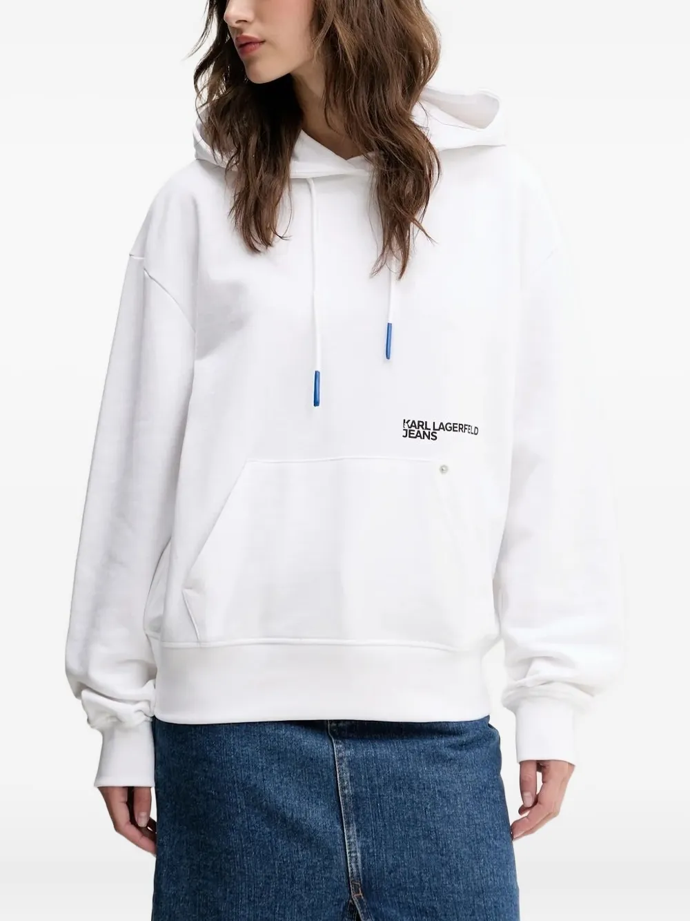 Karl Lagerfeld Jeans logo-detail hoodie Wit