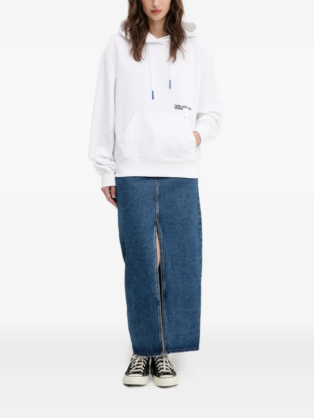 Karl Lagerfeld Jeans logo-detail hoodie Wit