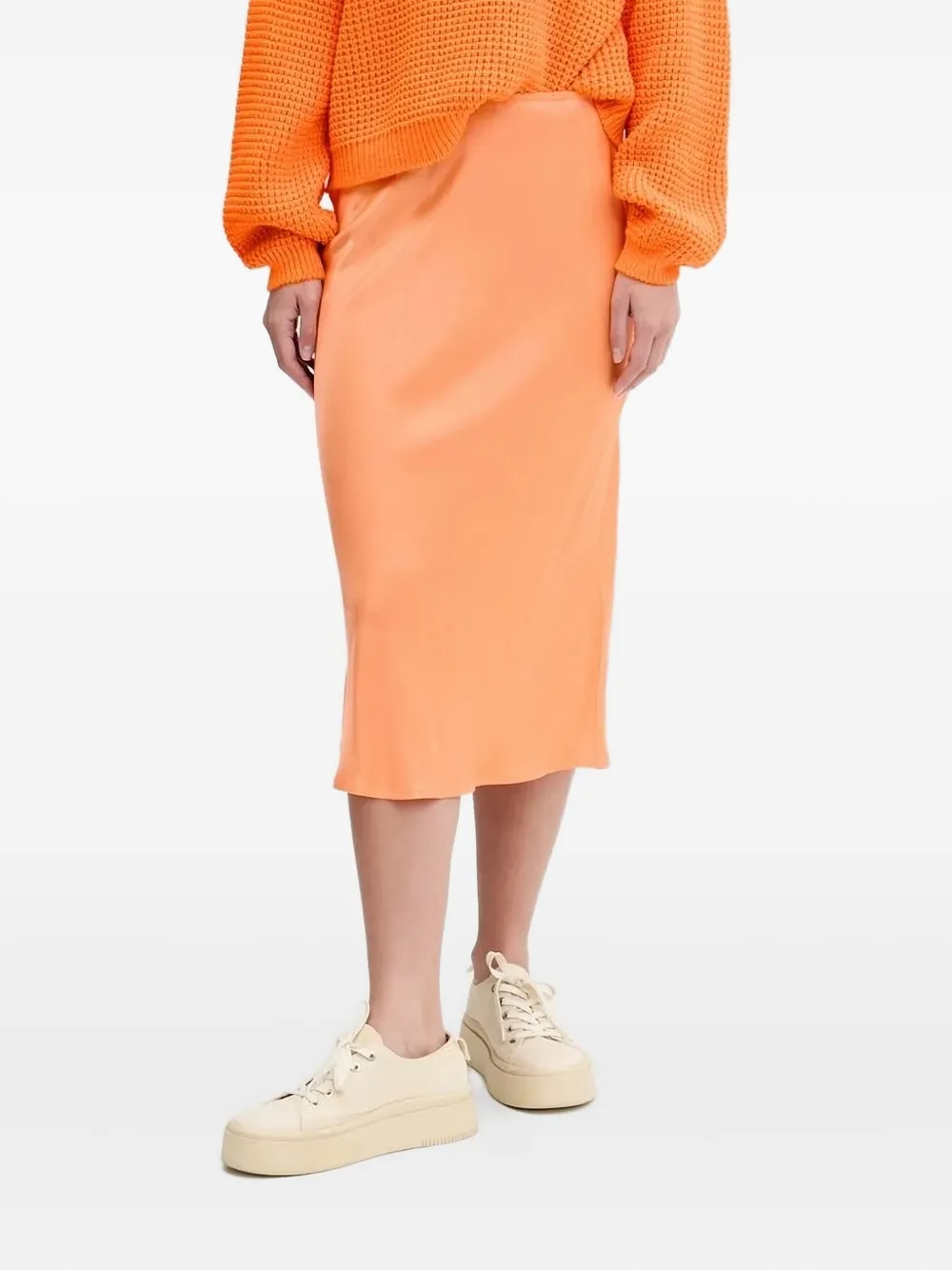 American Vintage Voogy bias-cut midi skirt Oranje