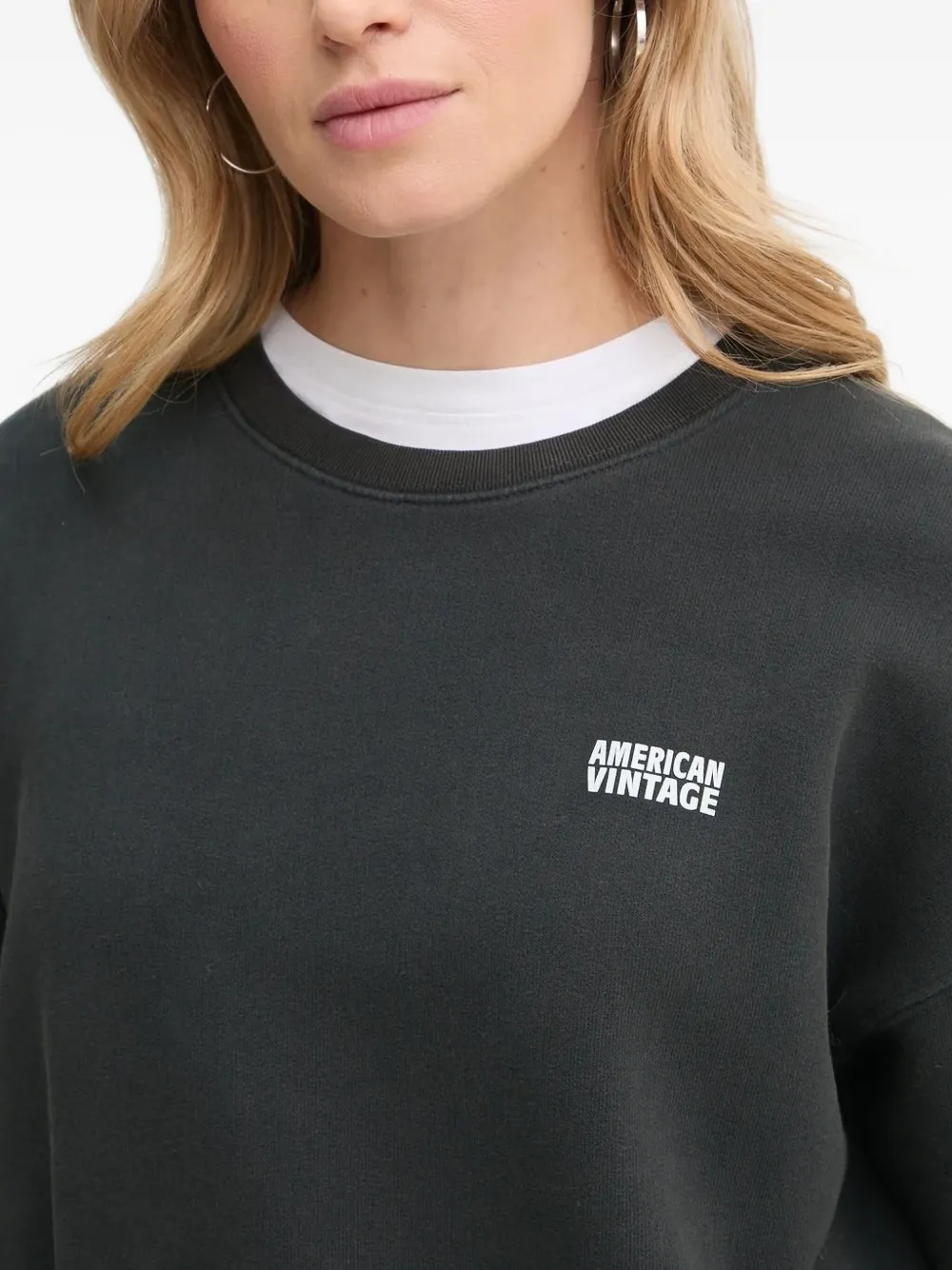 American Vintage Sweater met logoprint Zwart