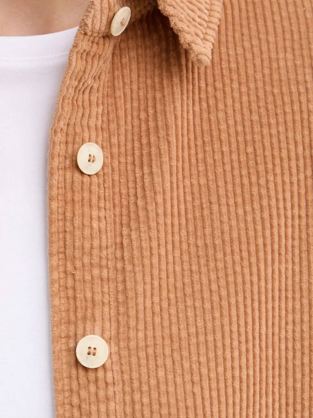American Vintage Ribfluwelen blouse met knoopsluiting Bruin