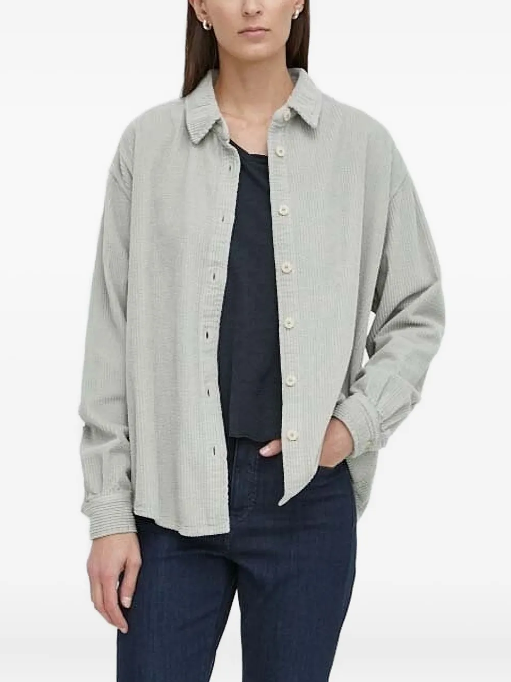 American Vintage Corduroy Button-fastening Shirt In Gray