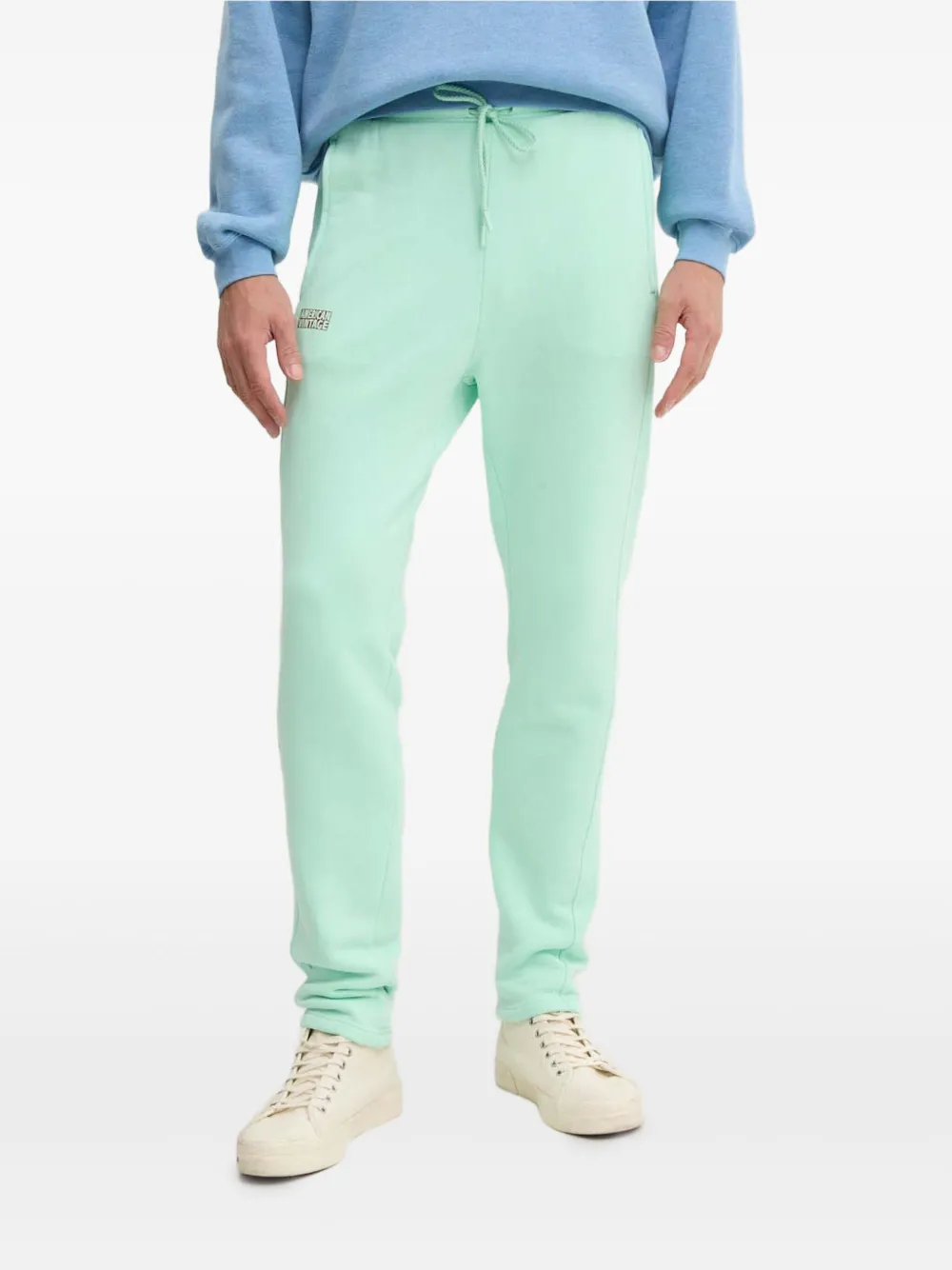 American Vintage logo-print side-pocket track pants | Green | Image 1