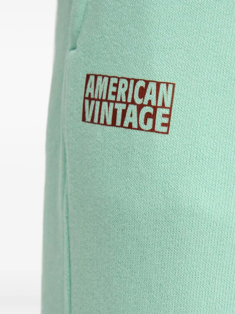 American Vintage Trainingsbroek met logoprint en zijzak Groen