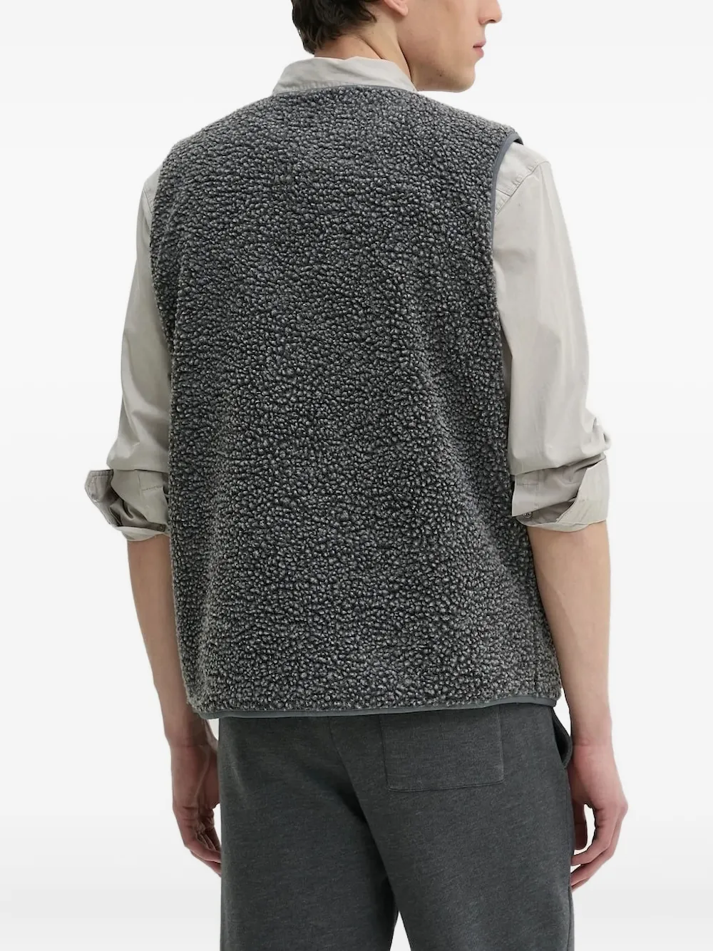 American Vintage fleece-texture button gilet Grijs