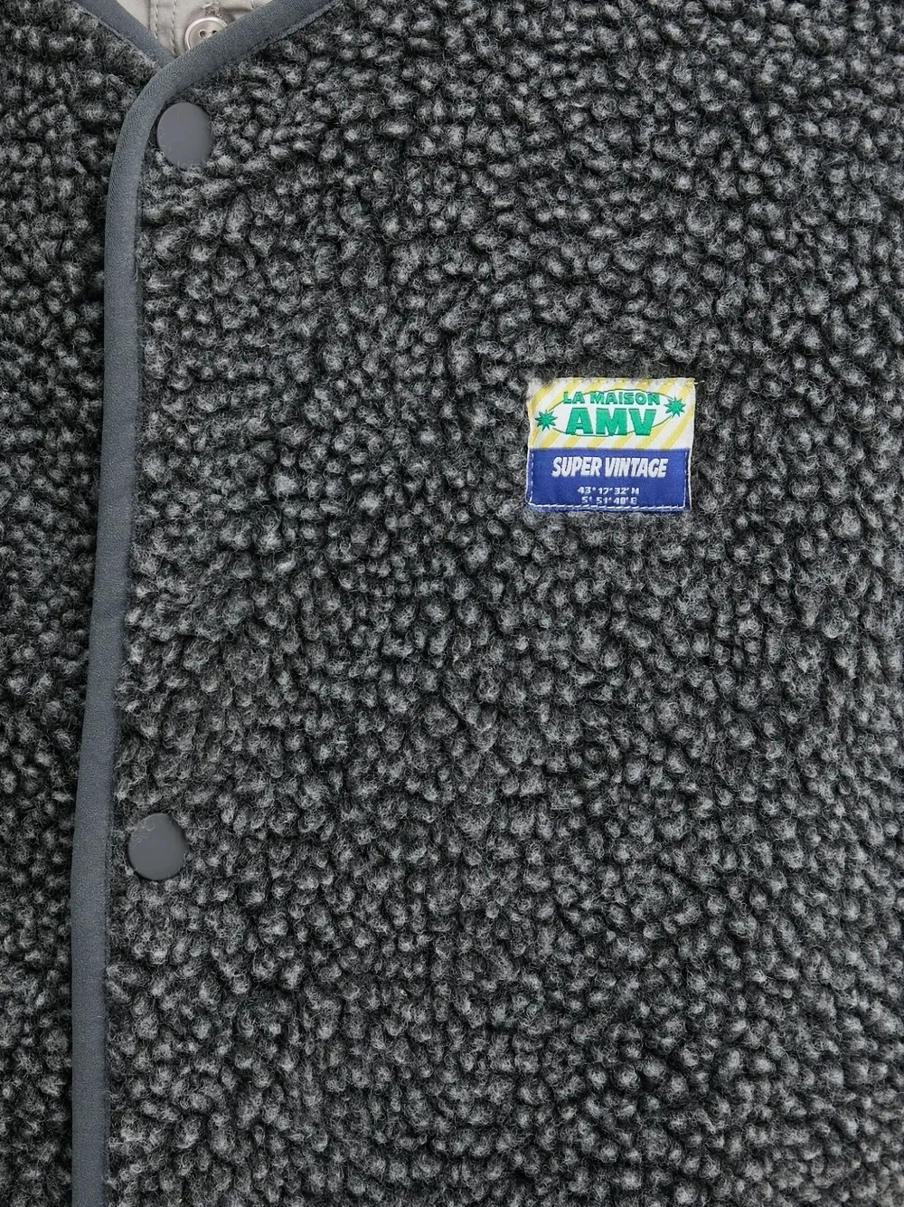 American Vintage fleece-texture button gilet Grijs