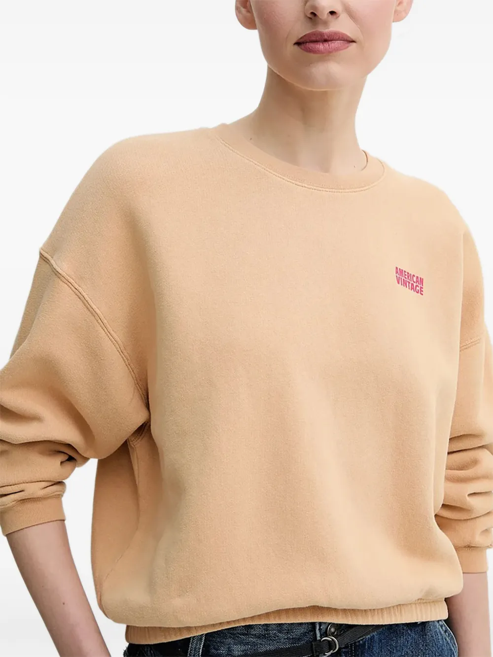 American Vintage Izubird sweater met logo Oranje