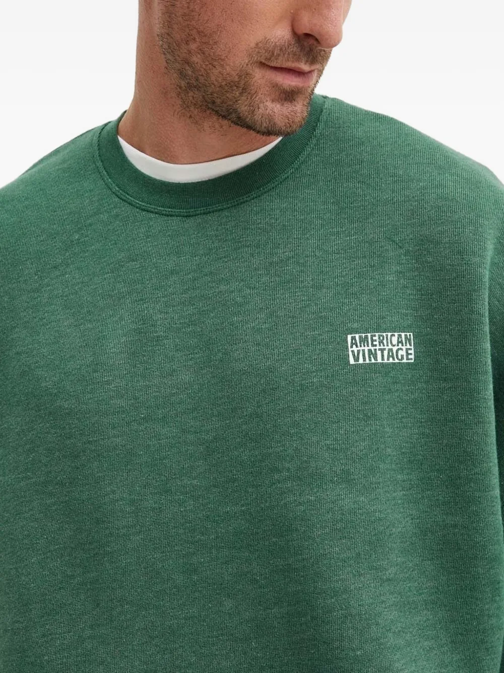 American Vintage Sweater met logo Groen