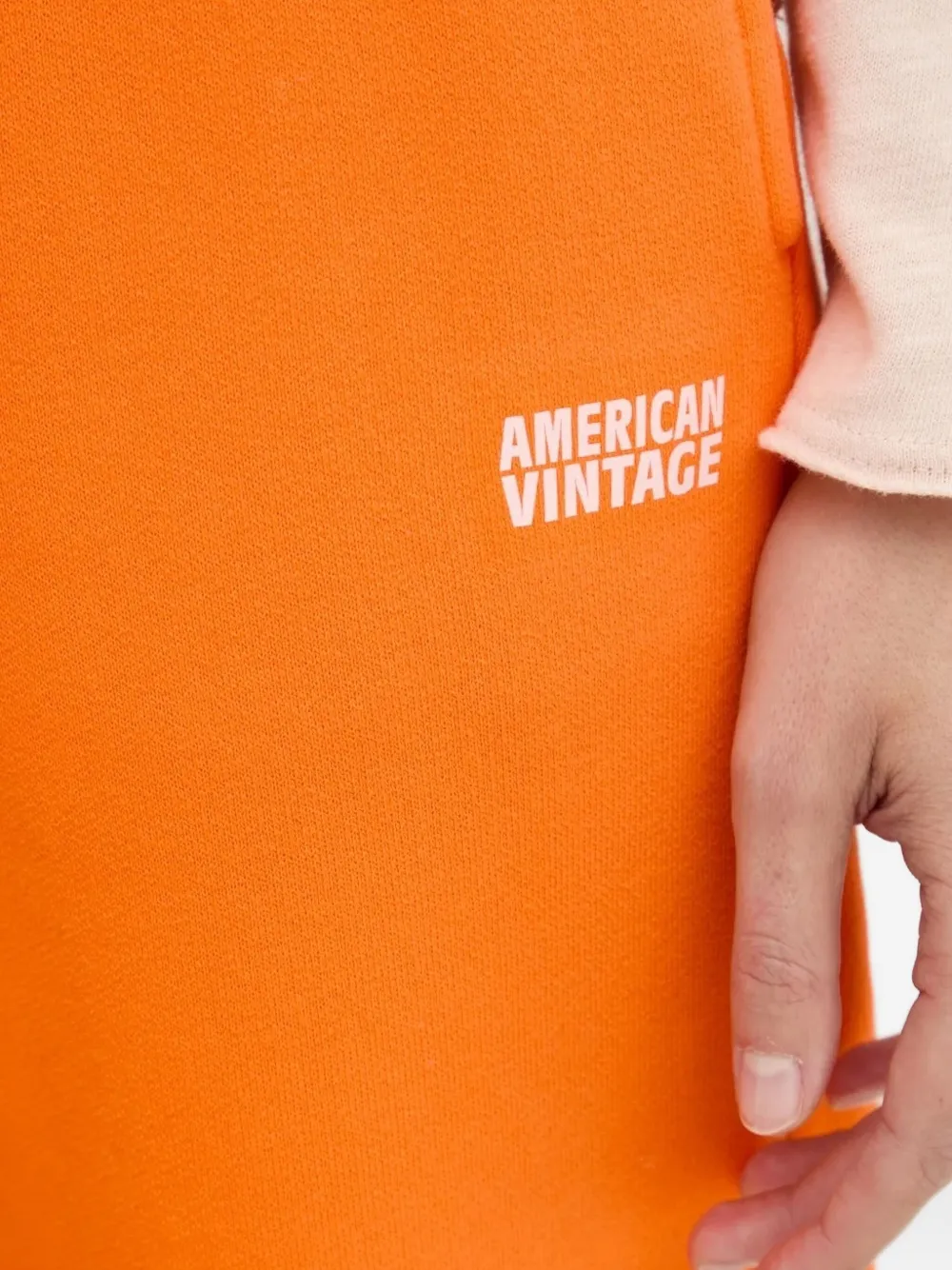 American Vintage Joggingbroek met logoprint Oranje