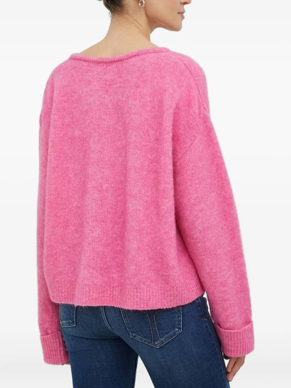 American Vintage East trui met V-hals Roze