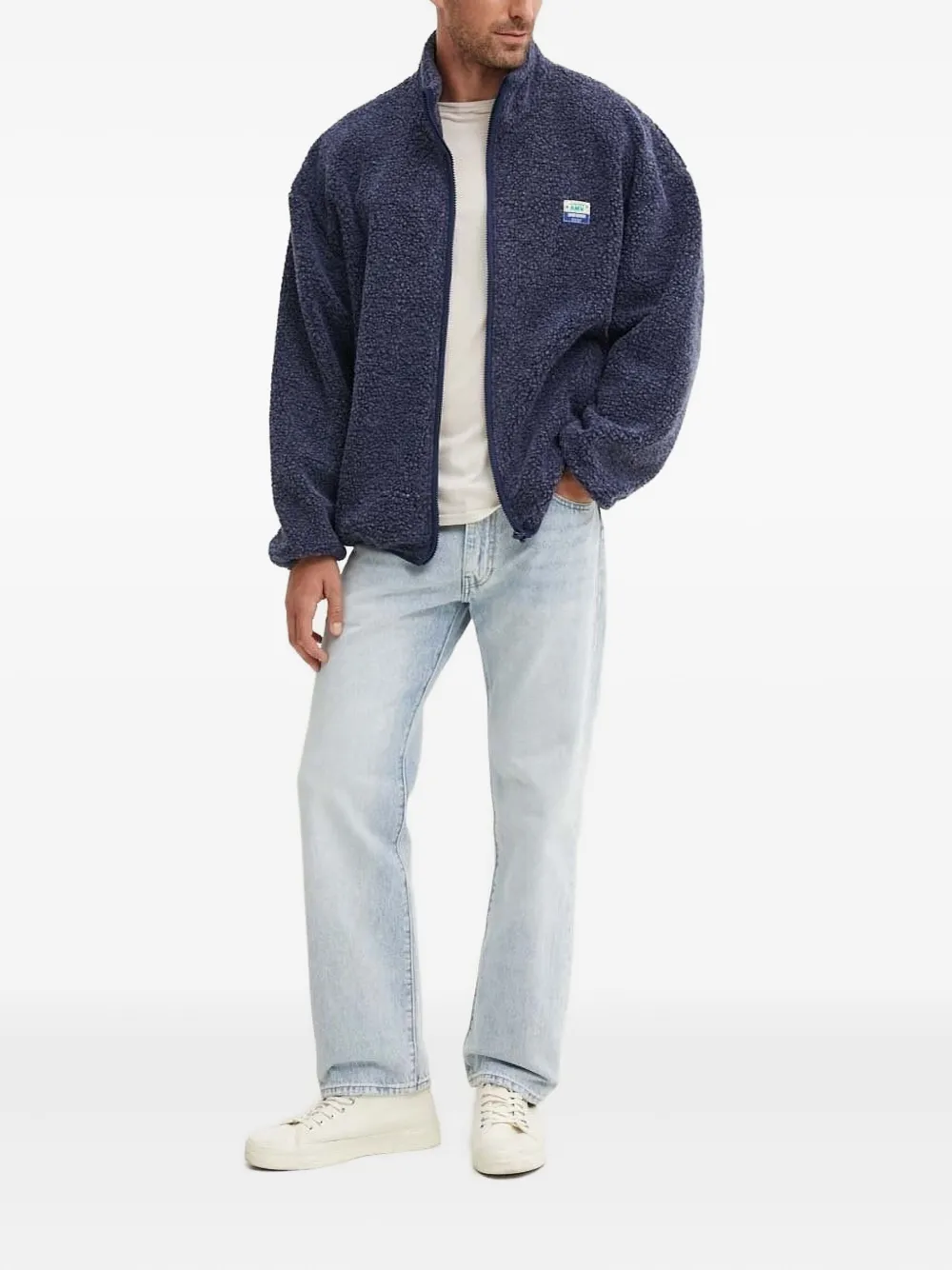 American Vintage Fleece jack Blauw