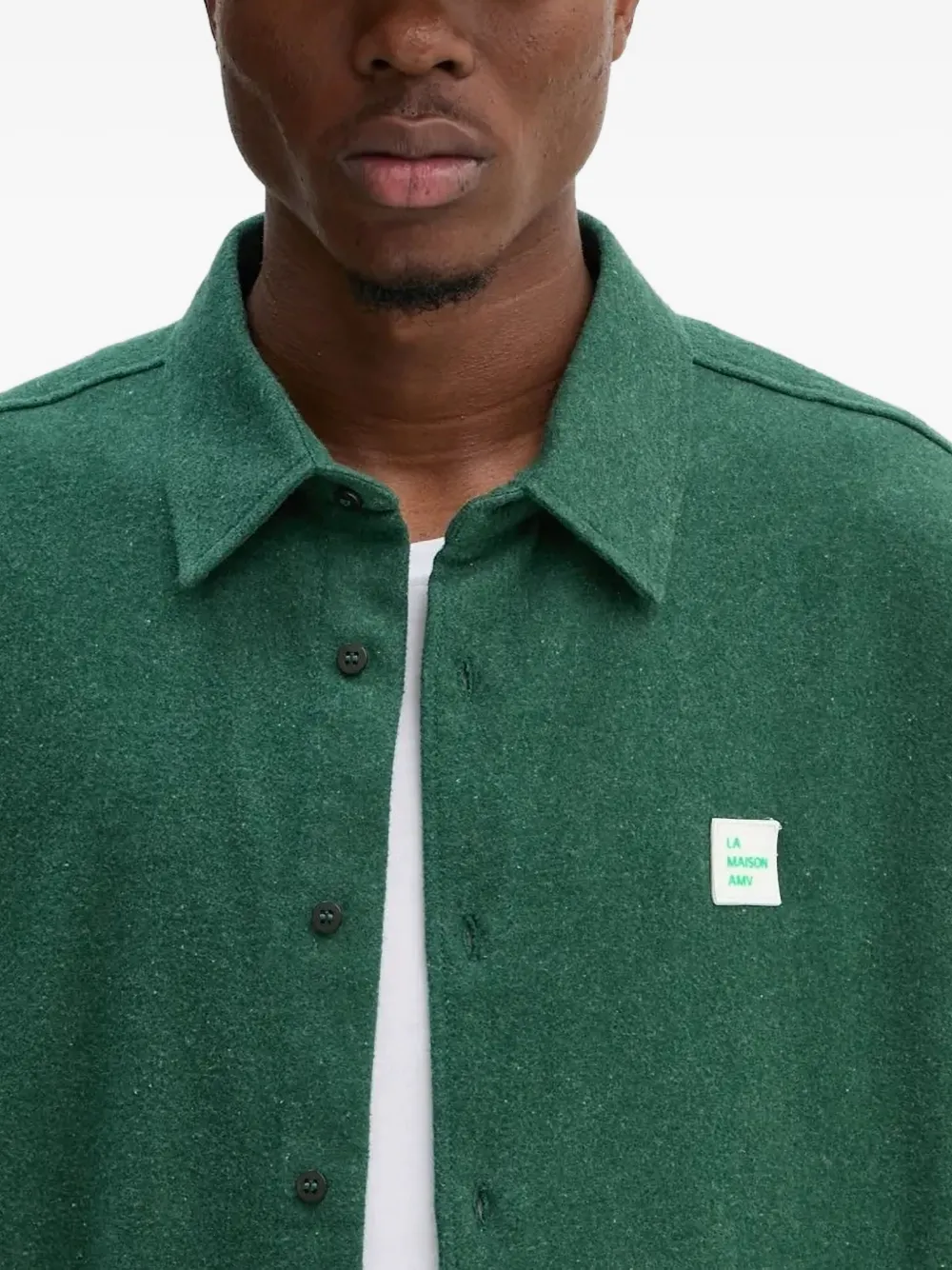 American Vintage Vylow overhemd met logopatch Groen