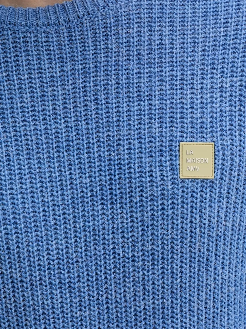 American Vintage Crashway ribgebreide trui met logopatch Blauw