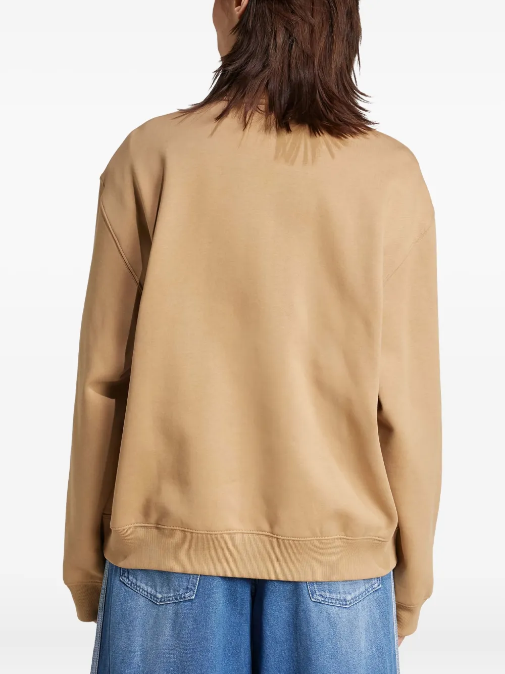 adidas Sweater met halve rits Bruin
