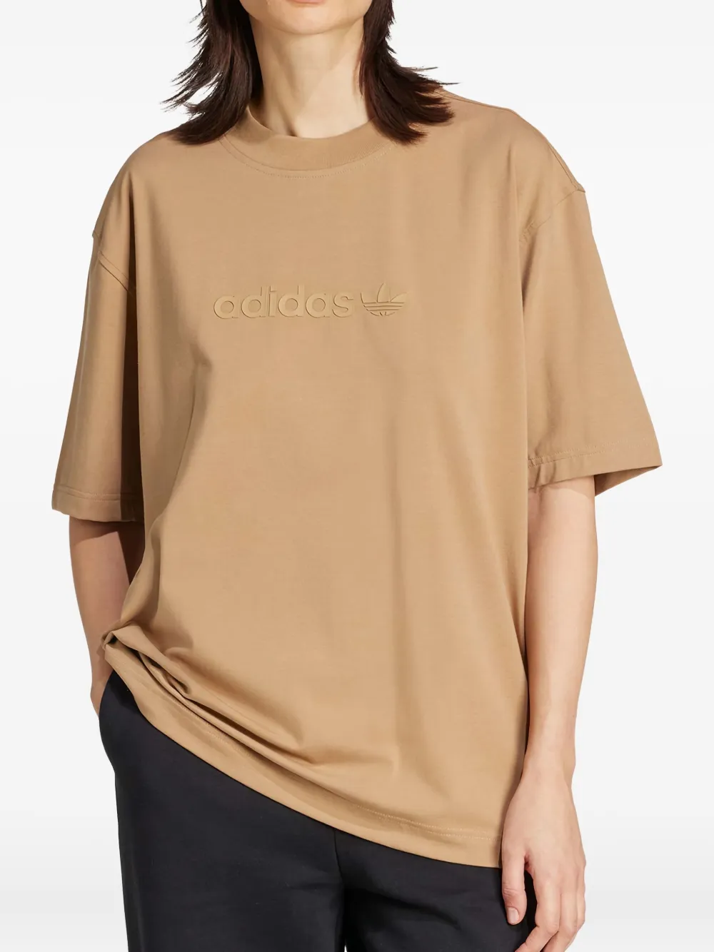adidas T-shirt van katoenblend Bruin