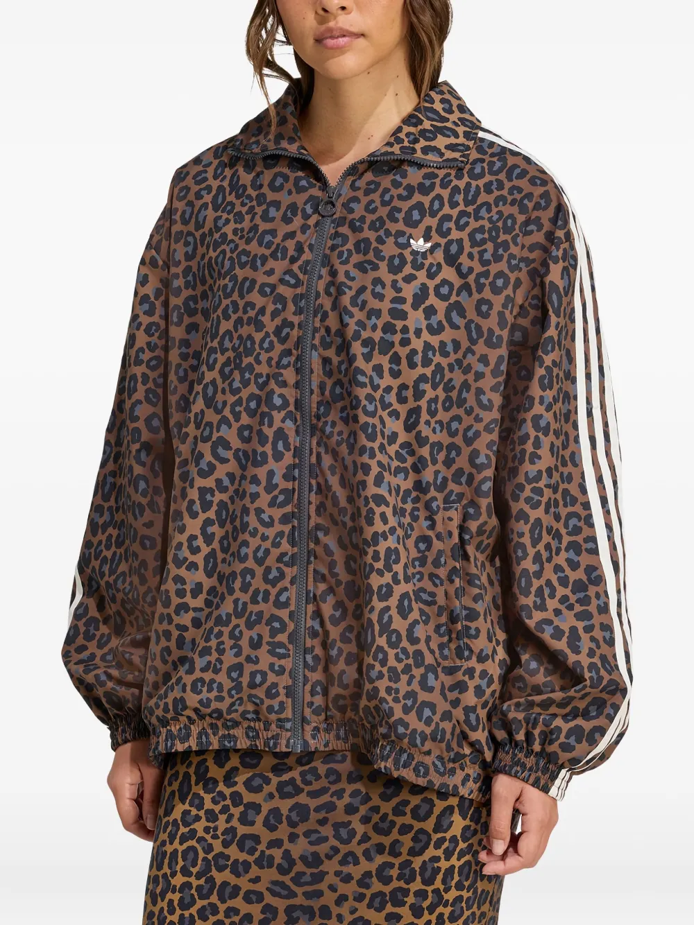 adidas Firebird leopard-print oversized track top | Sudaderas | Image 2
