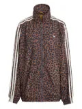 adidas Firebird leopard-print oversized track top - Brown