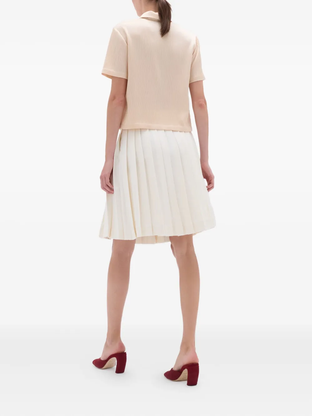 REMAIN Polotop met textuur en rits Beige