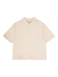 REMAIN zip-front textured polo top - Neutrals