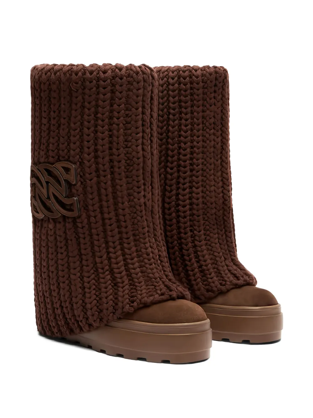 Casadei 80 mm laarzen met plateauzool Bruin