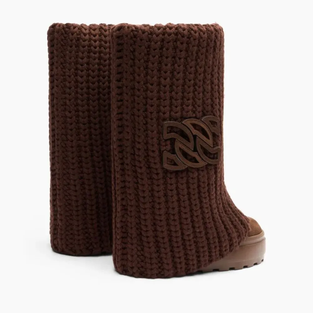 Casadei 80 mm laarzen met plateauzool Bruin